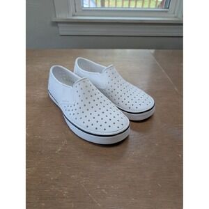 Native Women's White Perforated Slip-On Sneakers
